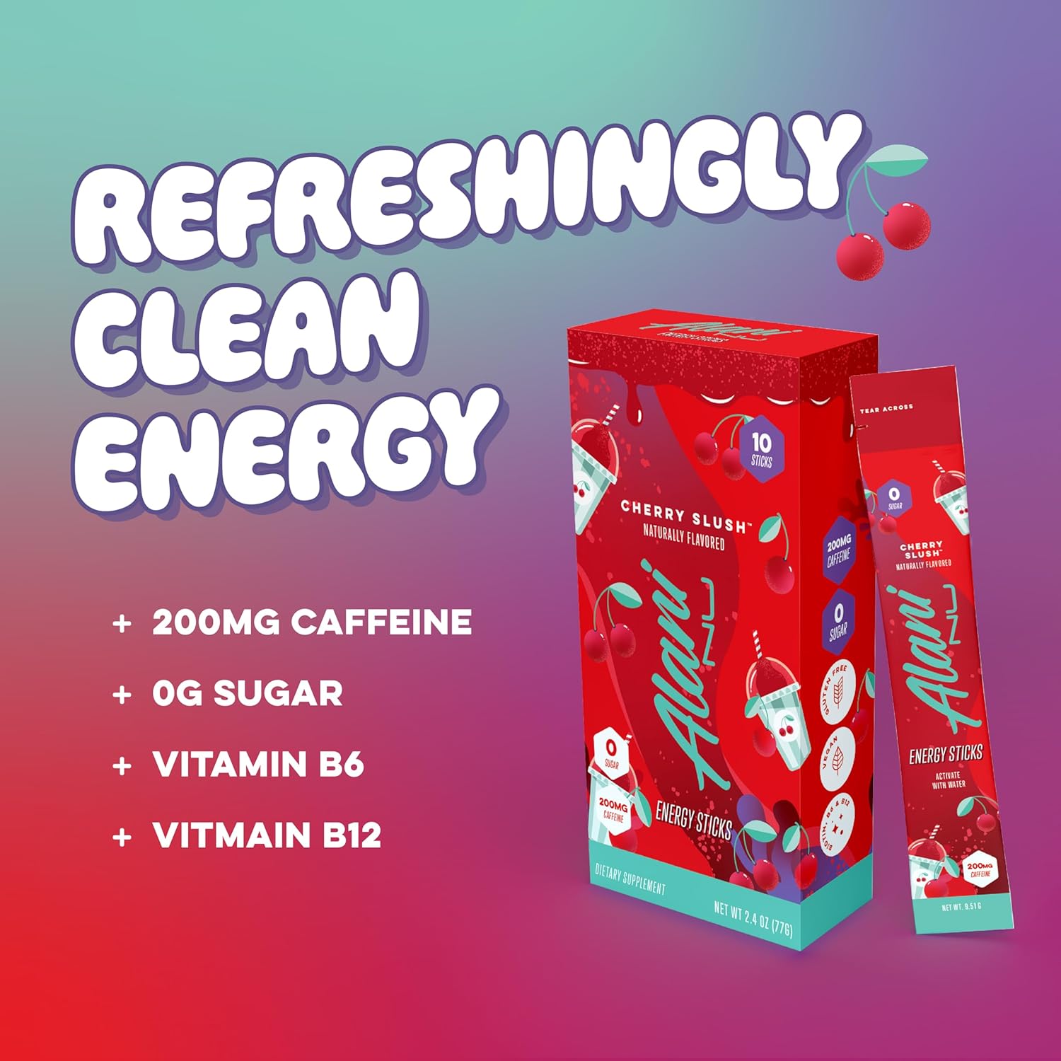 Alani Nu PINK SLUSH Energy Sticks – No-Can Energy for Festivals, Outdoor Festivals, and Adventure Days