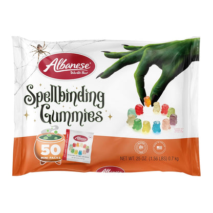 Albanese World's Best Sweet & Sour Monster Gummi Bear Cub Bags – Durable Wrapped Snack Packs for Outdoor Halloween Festivities