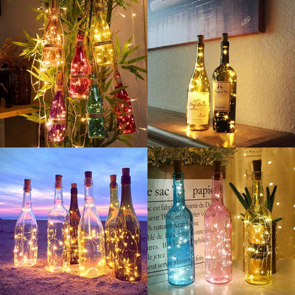 Aluan Battery Cork Bottle Lights 10 Pack – Smokeless, Worry-Free Alternative to Candles for Dinner Tables and Mantels