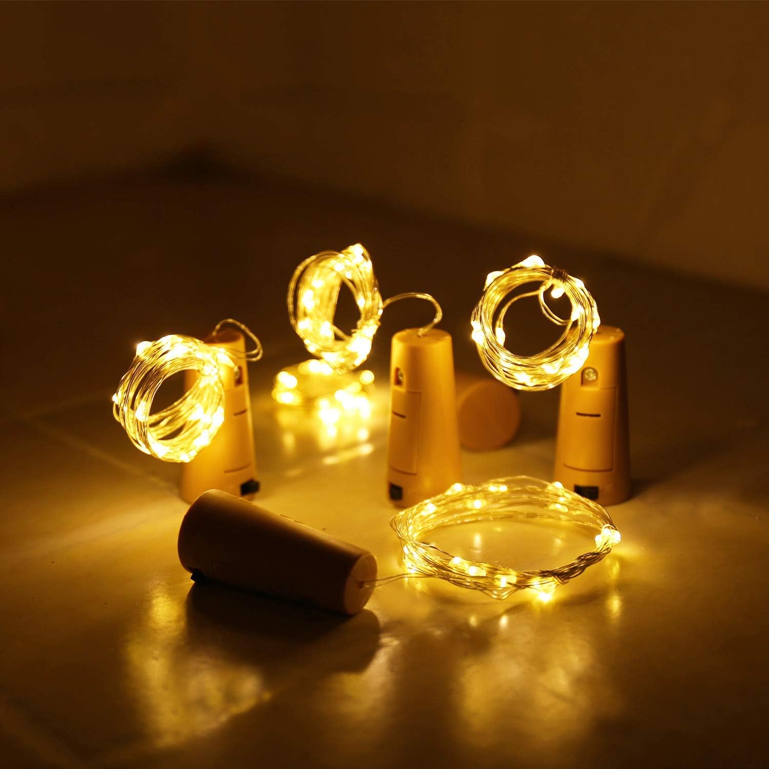 Aluan Battery Cork Bottle Lights 10 Pack – Smokeless, Worry-Free Alternative to Candles for Dinner Tables and Mantels