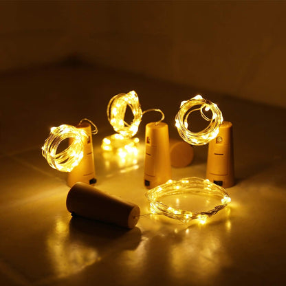 Aluan Battery Cork Bottle Lights 10 Pack – Smokeless, Worry-Free Alternative to Candles for Dinner Tables and Mantels