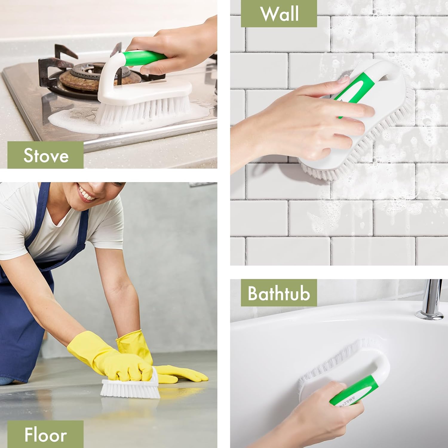 Amazer Comfort Grip Scrub Brush – Useful Holiday Gift for DIYers and Apartment Dwellers