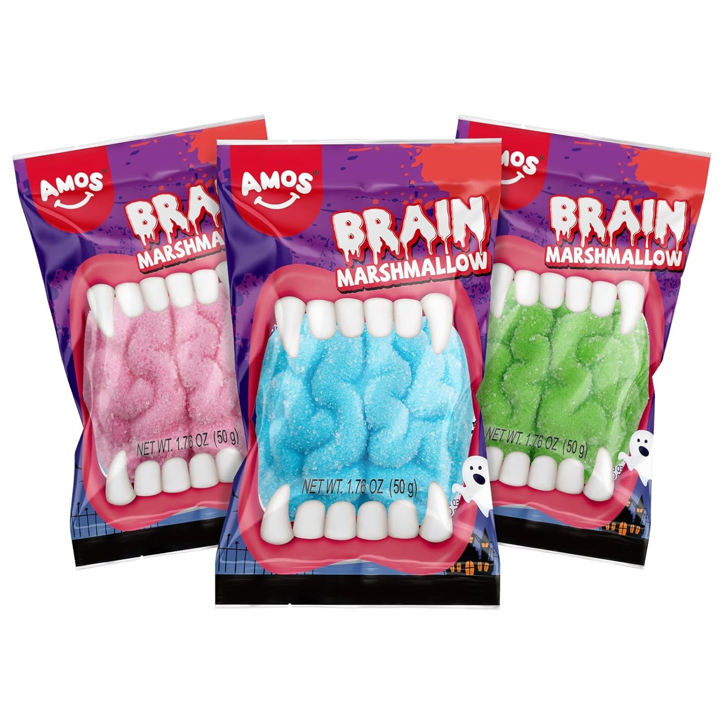 Amos Spooky Body Parts Gummy Bag – 32 Wrapped Pieces for Kids' Playroom Parties, Daycare Snacks & Trick-or-Treat Handouts