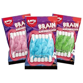 Amos Spooky Body Parts Gummy Bag – 32 Wrapped Pieces for Kids' Playroom Parties, Daycare Snacks & Trick-or-Treat Handouts