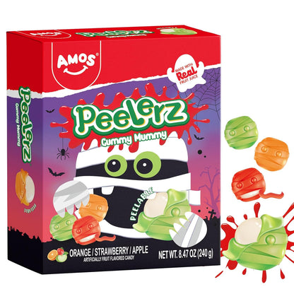 Amos Spooky Body Parts Gummy Bag – 32 Wrapped Pieces for Kids' Playroom Parties, Daycare Snacks & Trick-or-Treat Handouts