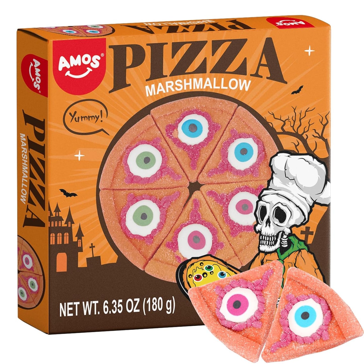 Amos Spooky Body Parts Gummy Bag – 32 Wrapped Pieces for Kids' Playroom Parties, Daycare Snacks & Trick-or-Treat Handouts