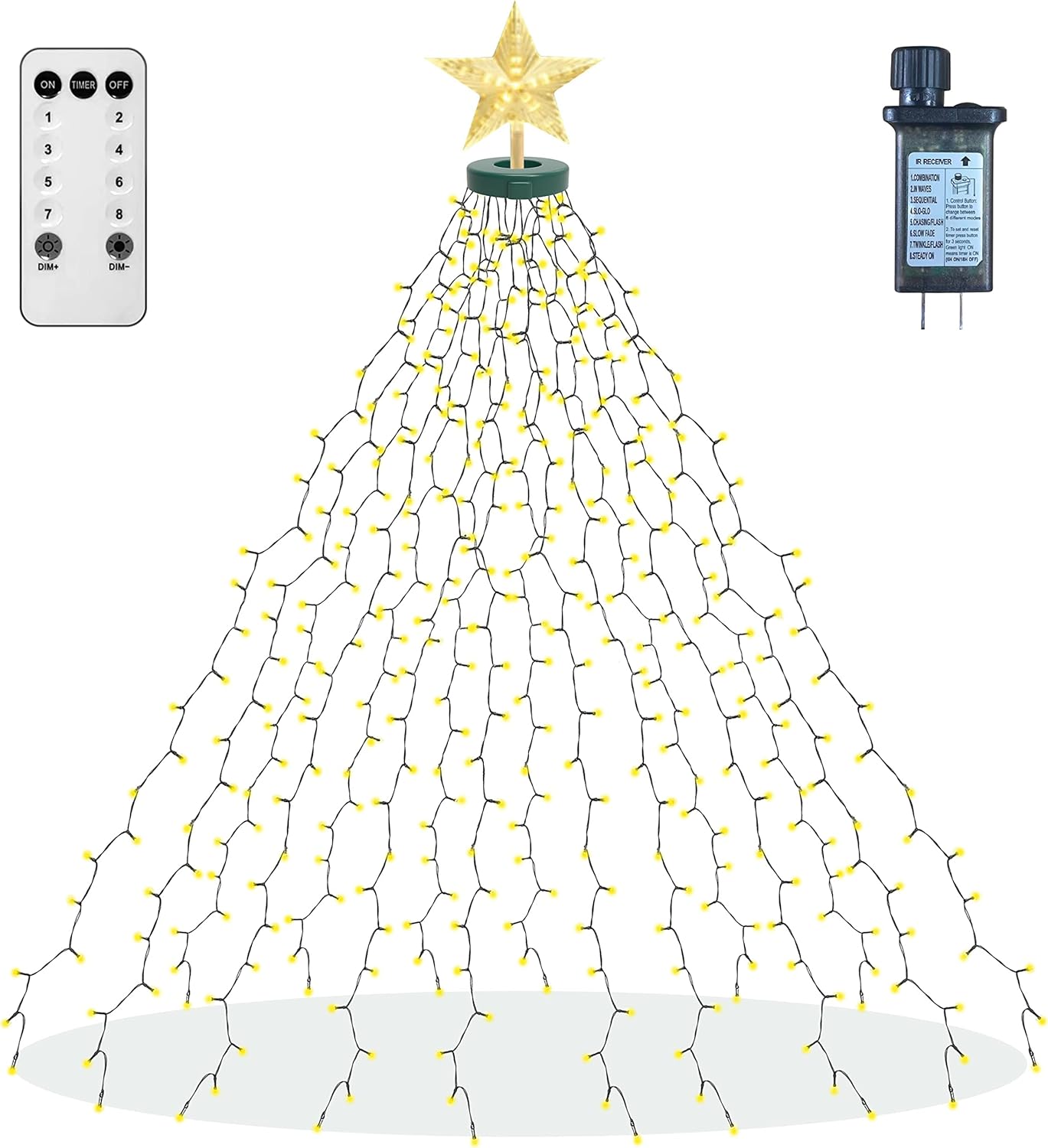aneeway 16 Strand LED Lights with Star Topper – Less Is More Christmas Aesthetic for Modern Living Rooms
