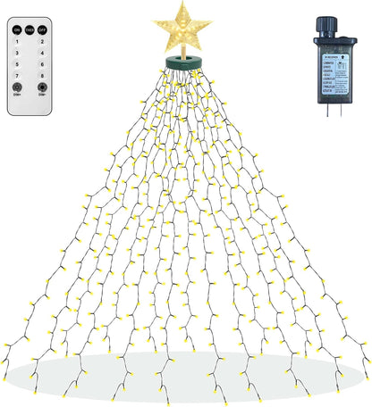 aneeway 16 Strand LED Lights with Star Topper – Less Is More Christmas Aesthetic for Modern Living Rooms