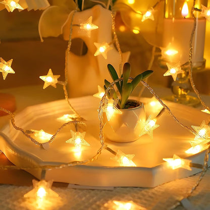 ANJAYLIA 20 LED Star Lights – Effortless Neutral Home Decor, 10ft Warm White Minimal Glow