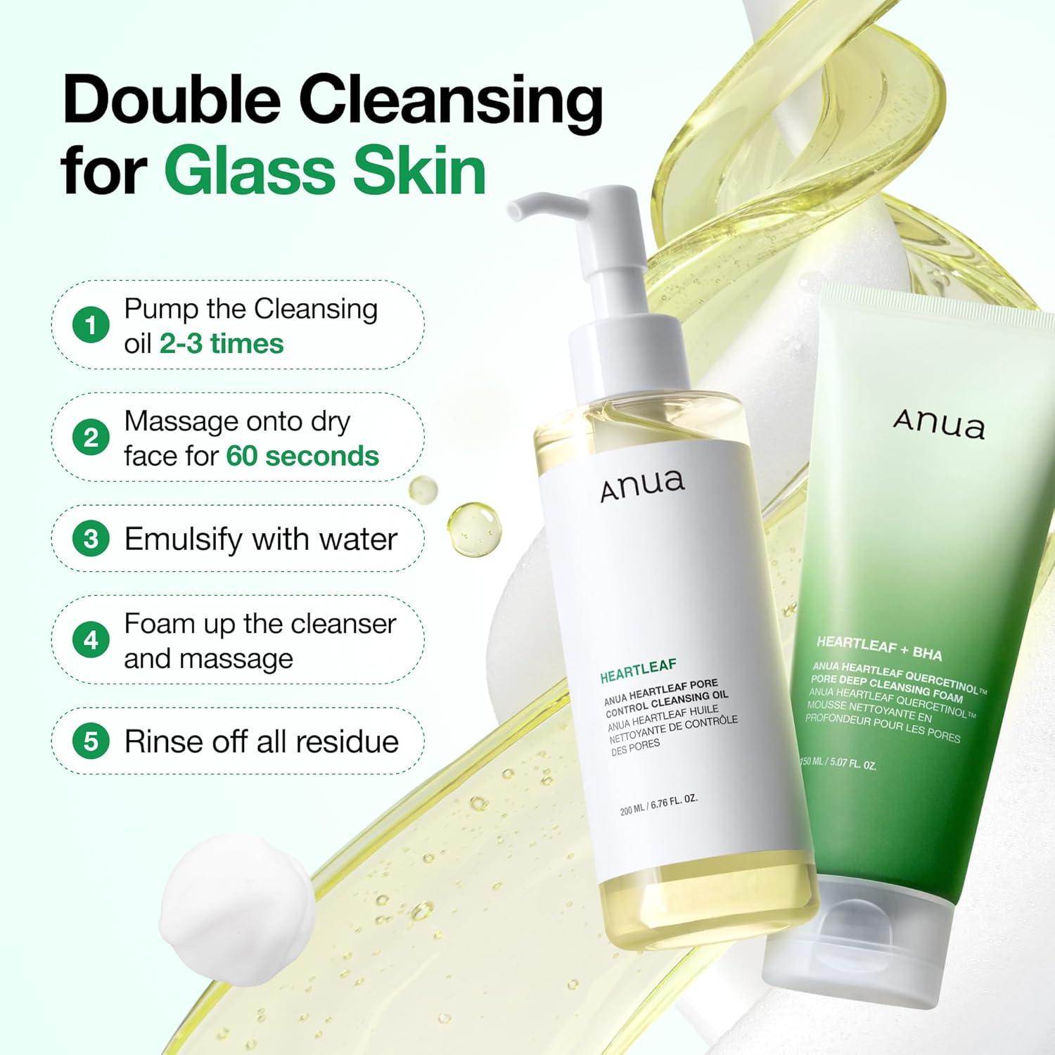 Anua Heartleaf Pore Control Cleansing Oil – Soothing Bath Time Companion for Sebum Control and Calm Skin