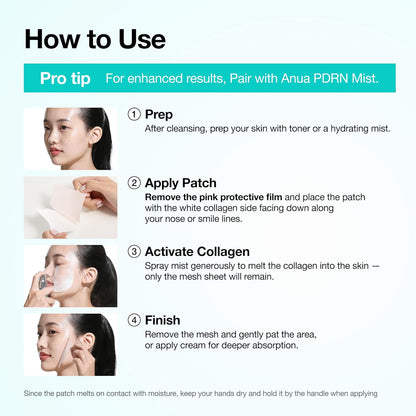 ANUA PDRN Collagen Melting Patch – Effortless Anti-Aging Patches for Cheek Firmness, Less-Is-More Korean Skincare