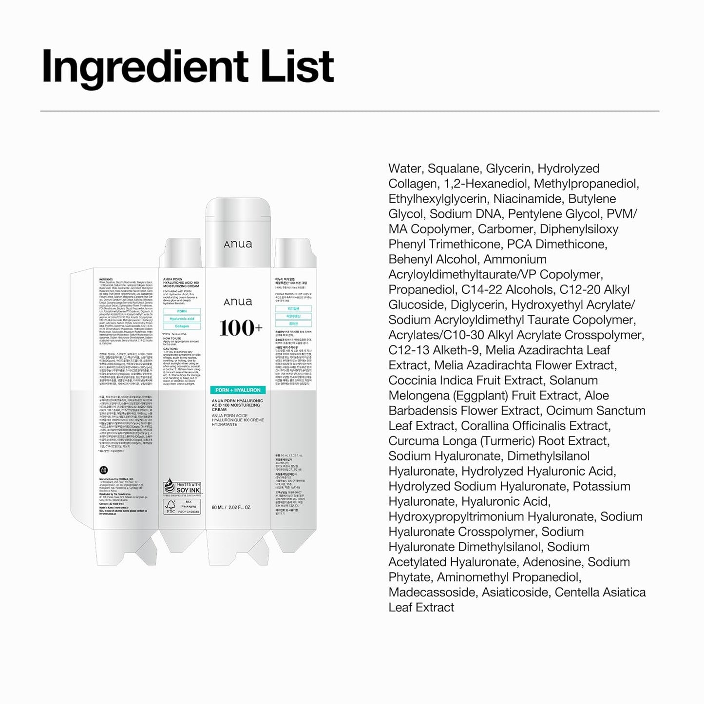 Anua PDRN Hyaluronic Acid 100 Moisturizing Cream – Gift-Worthy Luxury Moisturizer with PDRN for a Spa-Quality Glow