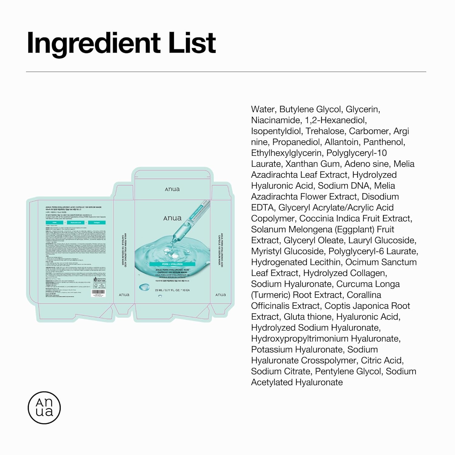 Anua PDRN Hyaluronic Acid Capsule 100 Serum Mask – High-End Multi-Pack Hydration Ritual for Discerning Users