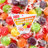 Assorted Fruit Discs | 1 Pound Bag - Approx. 70 Count | Hard Candy | Road Trip Cup Holder Snack