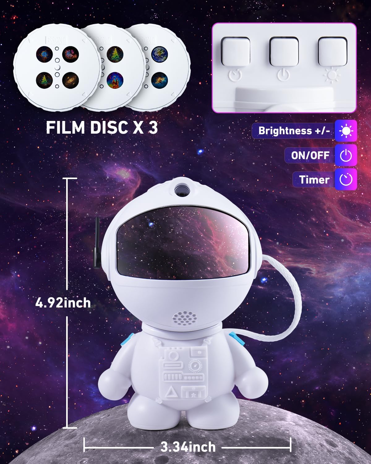 AstroLume Galaxy Night Light Gift for Space Lovers – Unique Housewarming Present and Christmas Gift Idea for Adults and Teens