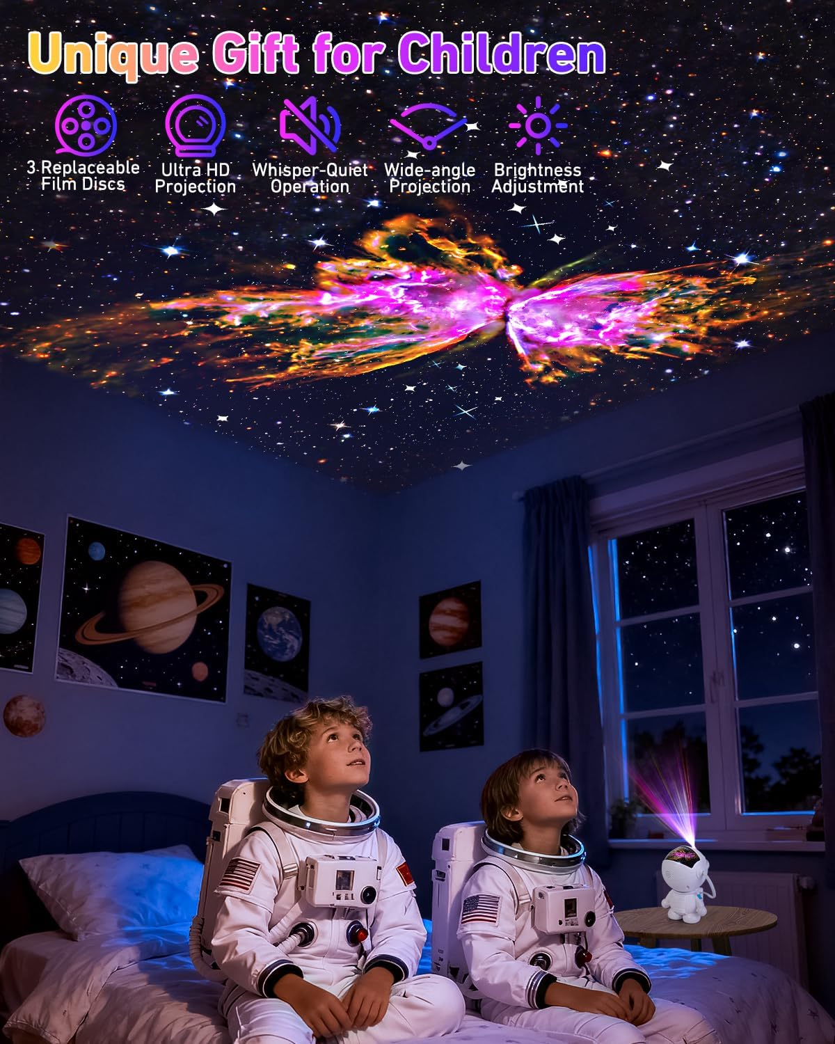 AstroLume Galaxy Night Light Gift for Space Lovers – Unique Housewarming Present and Christmas Gift Idea for Adults and Teens