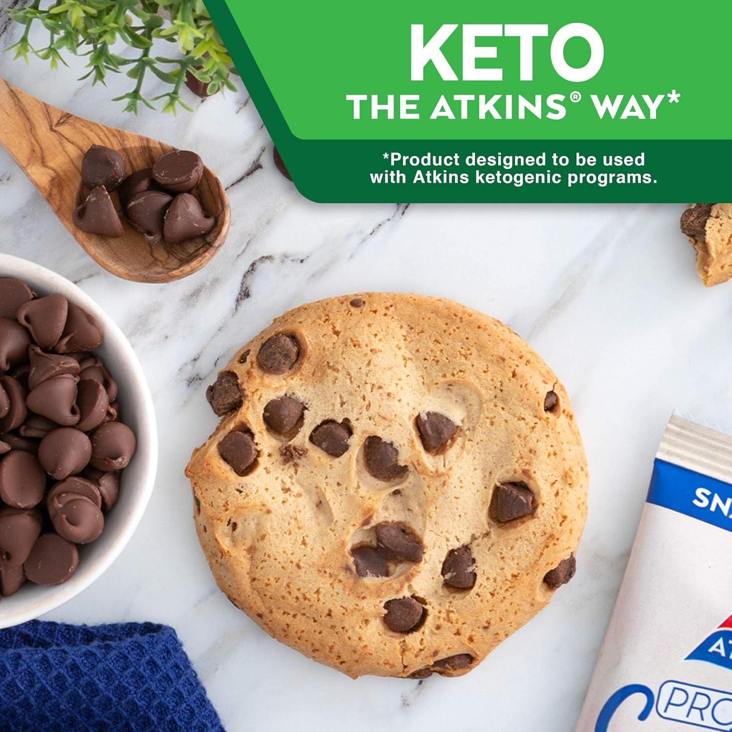 Atkins Double Chocolate Chunk Cookie – Portable High-Protein Lunchbox Add-On for Packed Workdays