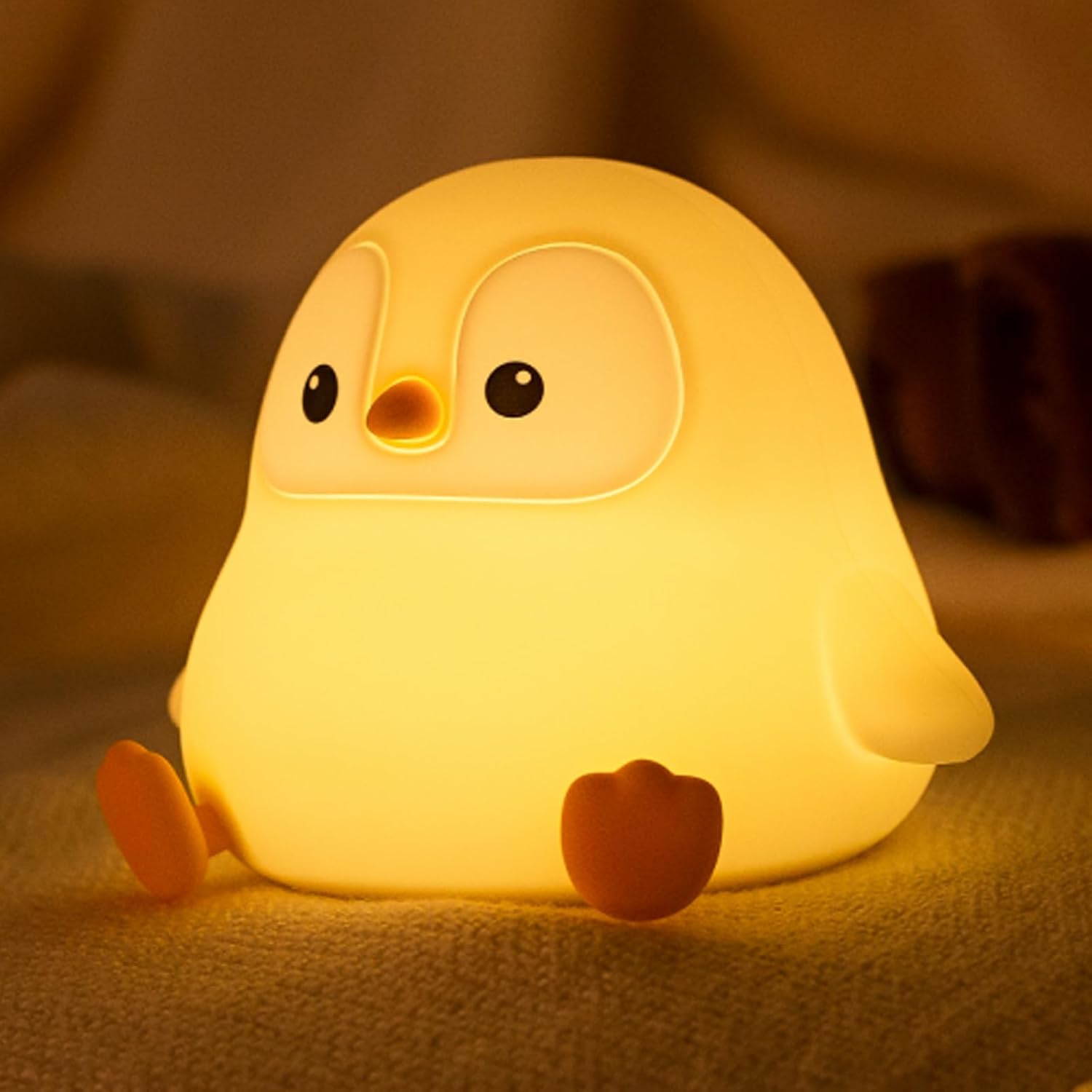 ATSUI Designer Penguin Lamp – Modern Silicone Night Light for Living Room Aesthetic, Cordless and Rechargeable