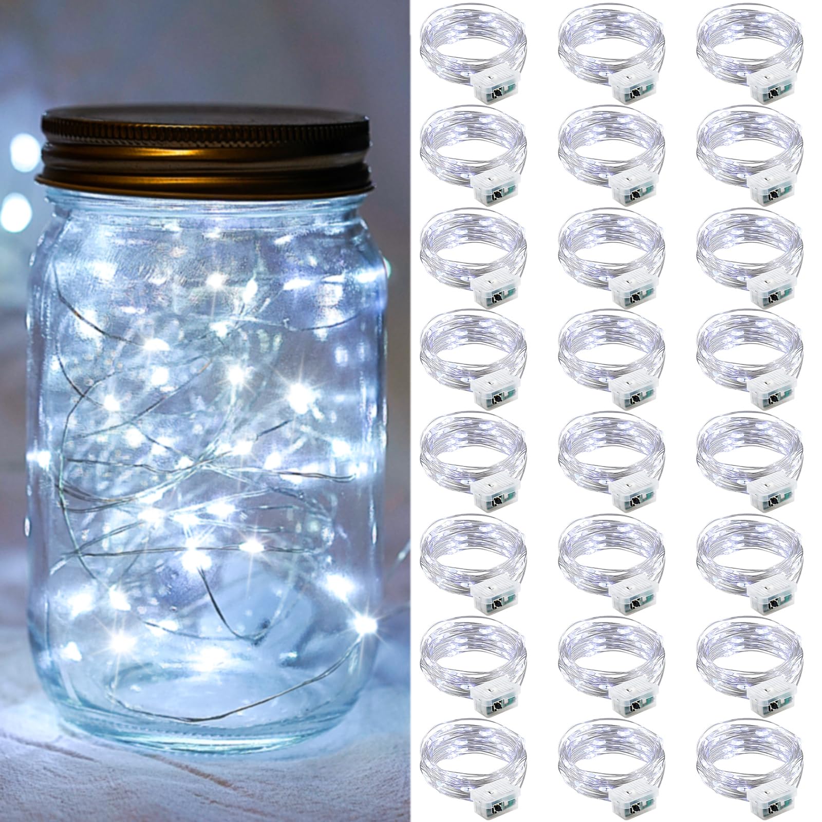 Aurora Glow Starry String Lights 20 LED Cool Touch Battery Powered for Pet Friendly Homes and Worry Free Setup