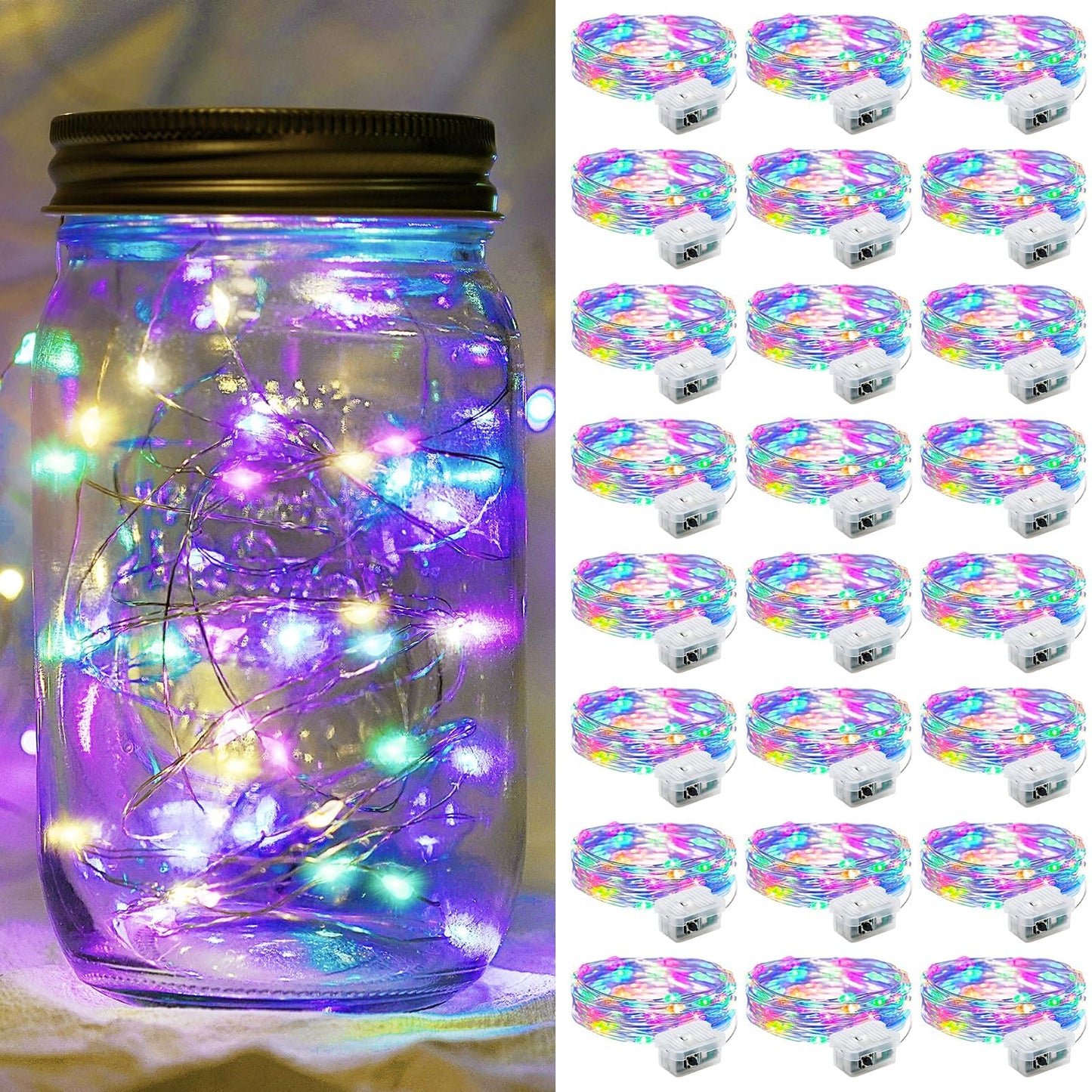 Aurora Glow Starry String Lights 20 LED Cool Touch Battery Powered for Pet Friendly Homes and Worry Free Setup
