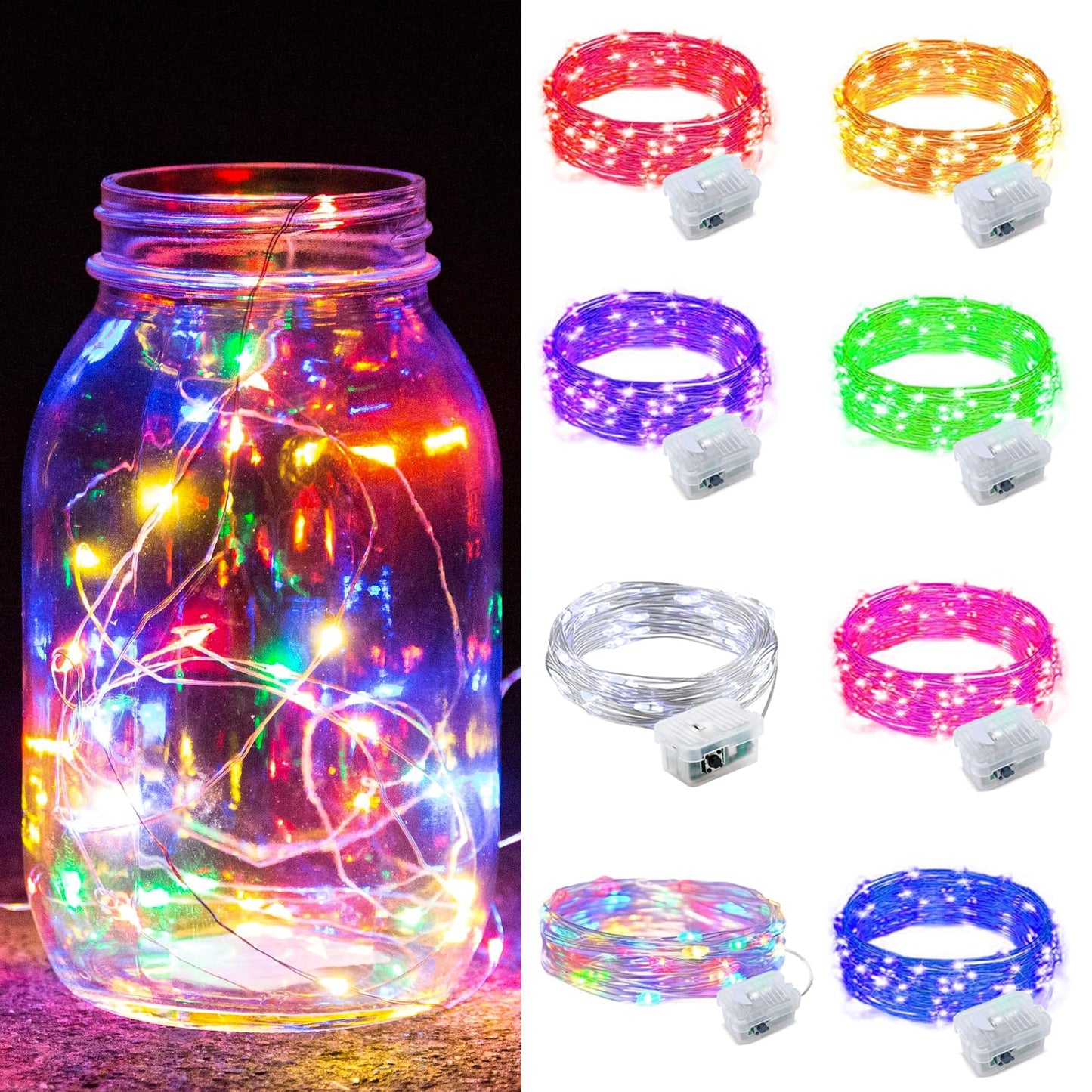 Aurora Glow Starry String Lights 20 LED Cool Touch Battery Powered for Pet Friendly Homes and Worry Free Setup