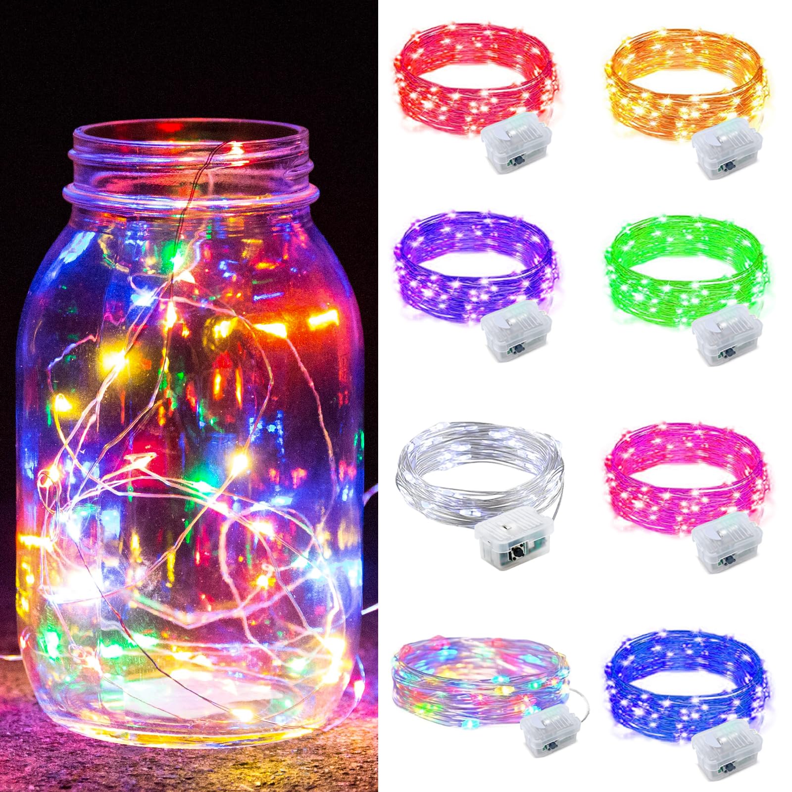 Aurora Glow Starry String Lights 20 LED Cool Touch Battery Powered for Pet Friendly Homes and Worry Free Setup
