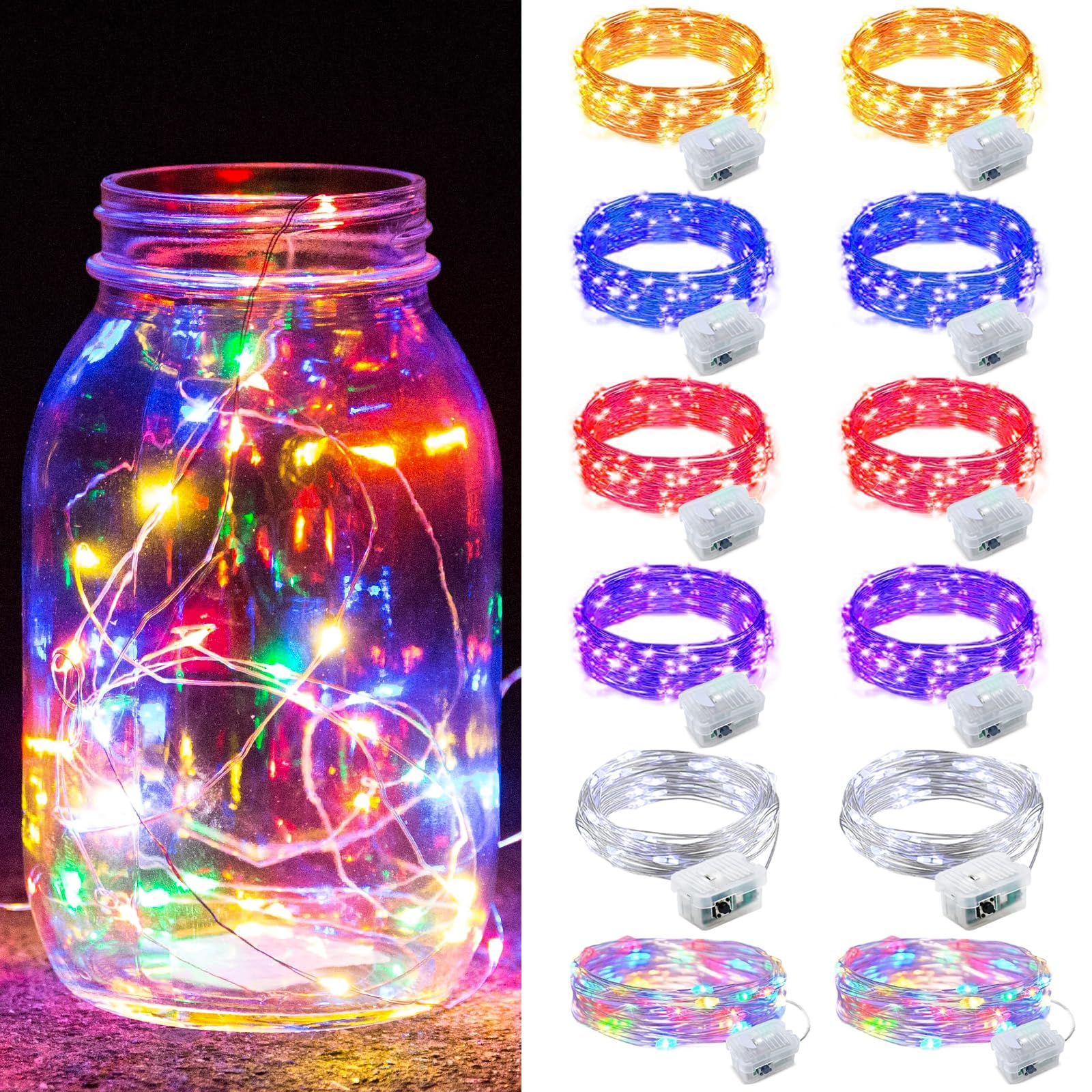Aurora Glow Starry String Lights 20 LED Cool Touch Battery Powered for Pet Friendly Homes and Worry Free Setup