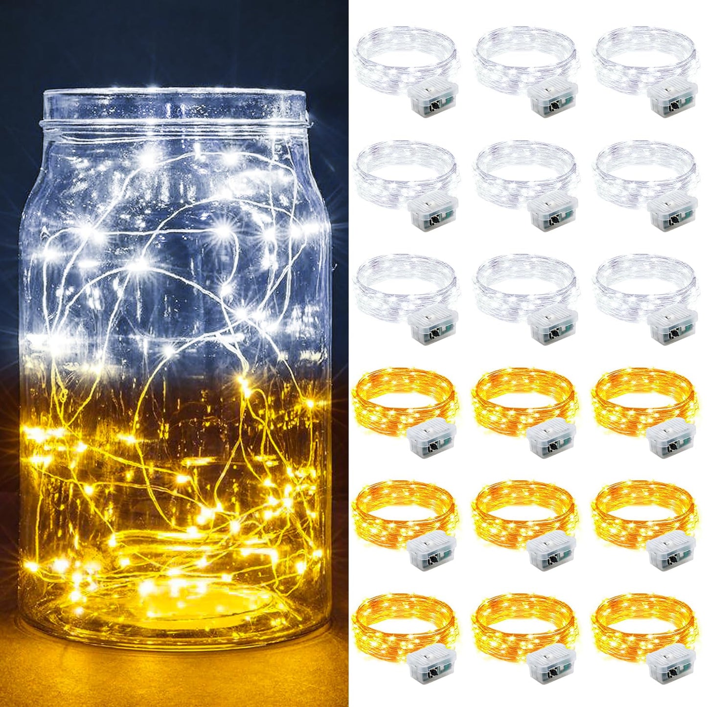 Aurora Glow Starry String Lights 20 LED Cool Touch Battery Powered for Pet Friendly Homes and Worry Free Setup