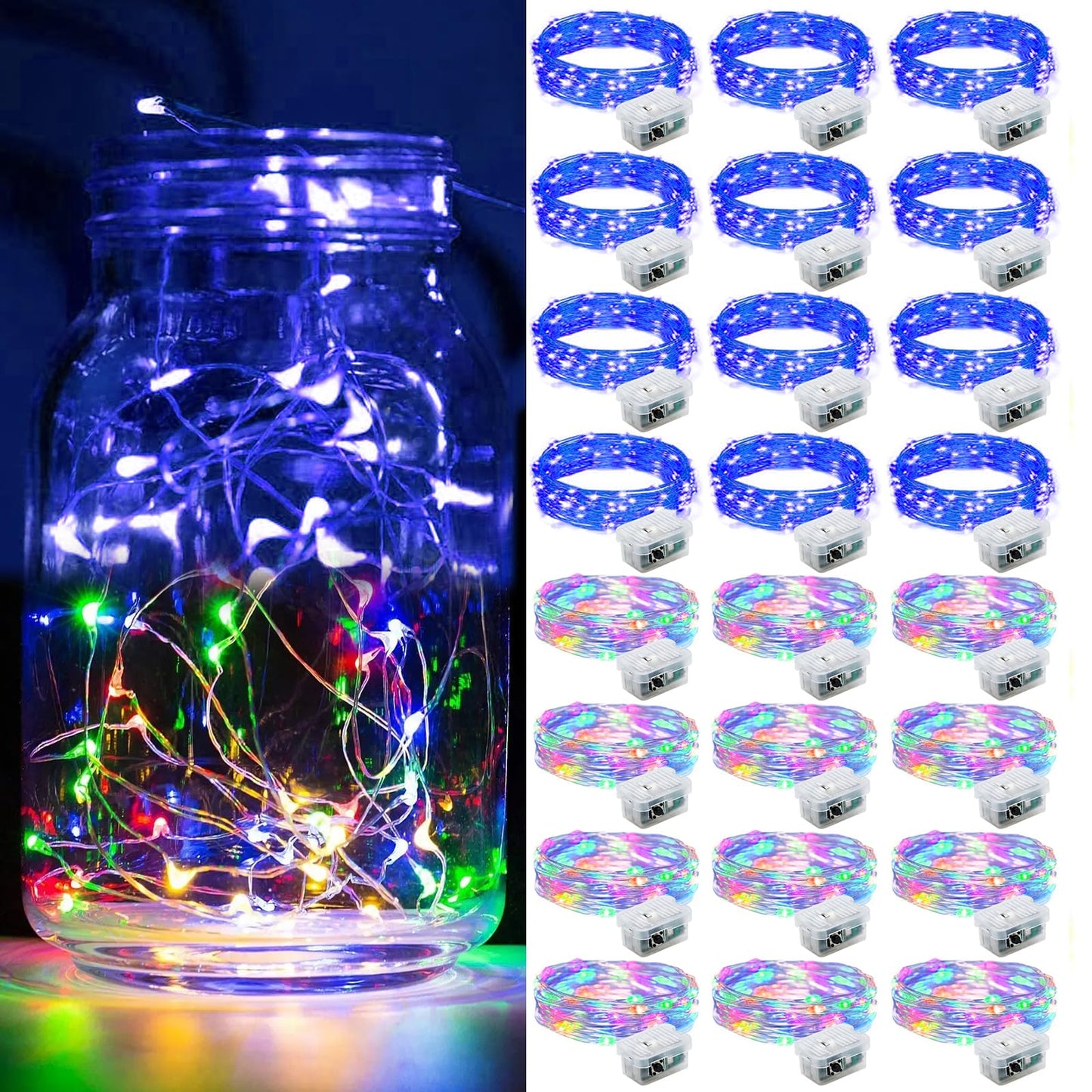 Aurora Glow Starry String Lights 20 LED Cool Touch Battery Powered for Pet Friendly Homes and Worry Free Setup