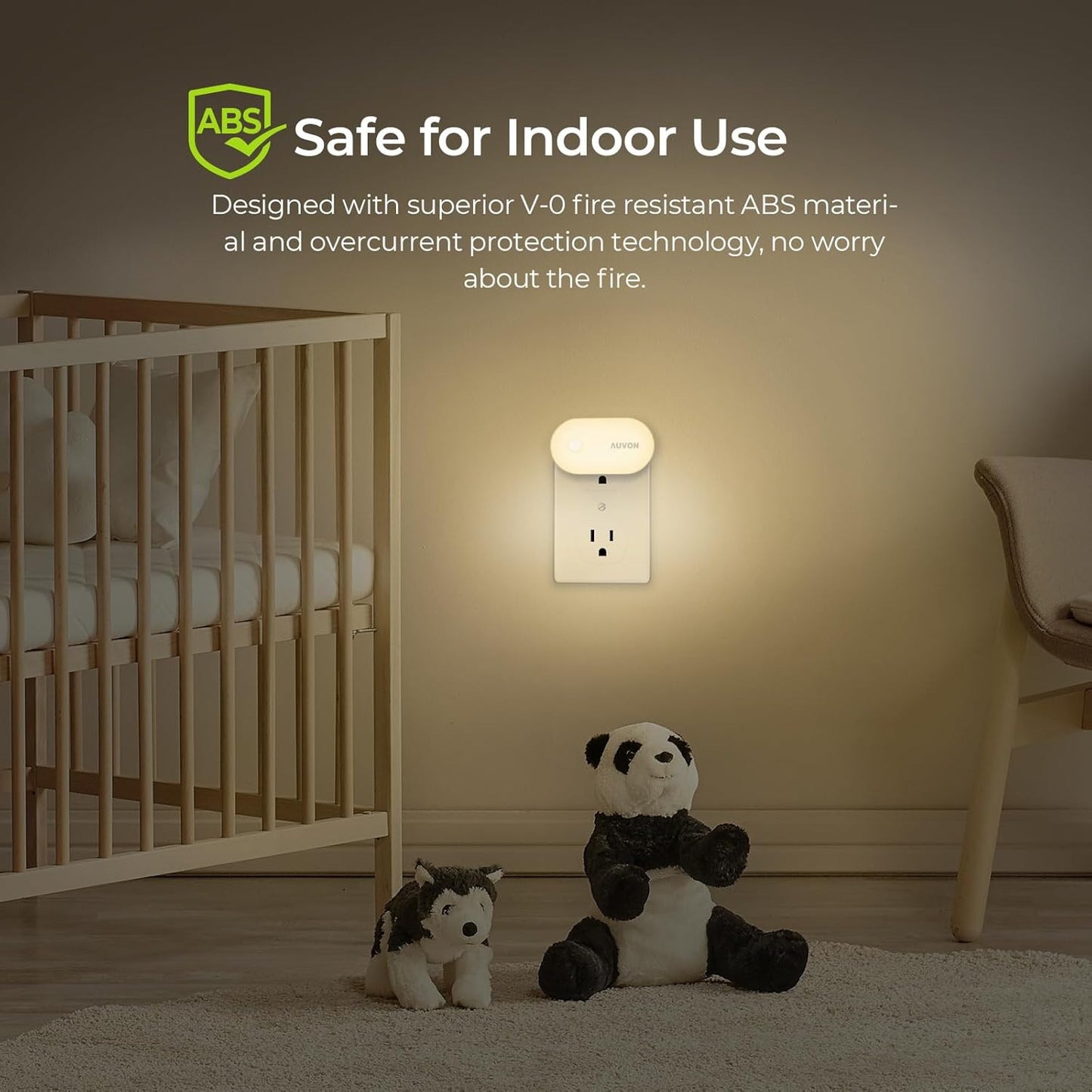 AUVON LED Night Light – Simple Touch Dim Plug in Glow for Intentional Home, Neutral Hallway and Quiet Modern Spaces