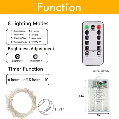 Avaspark Warm White String Lights Battery Operated – Simple, Clean-Lined Decor for Small Spaces and Intentional Homes, 3-Pack