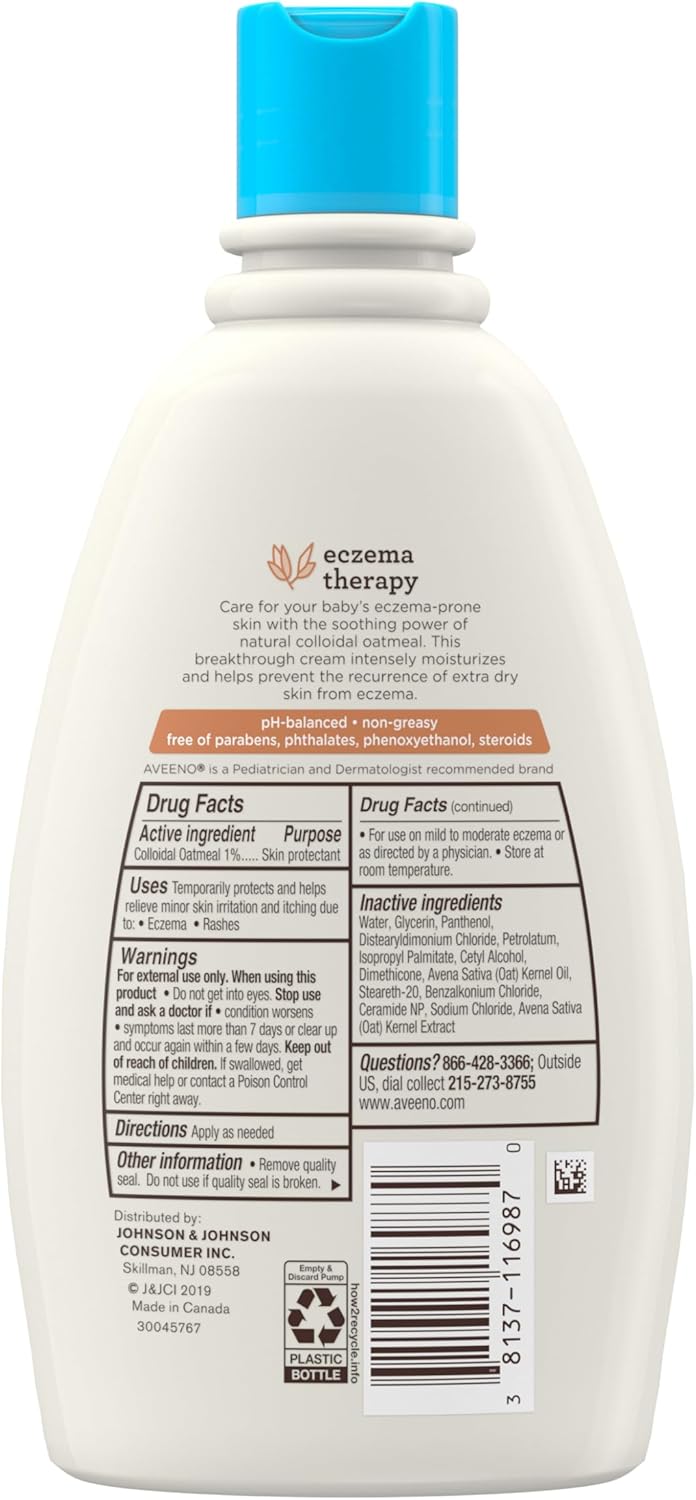 Aveeno Baby Eczema Therapy Cream – Fragrance-Free Hydration for Mindful Newborn and Toddler Self-Care Routines