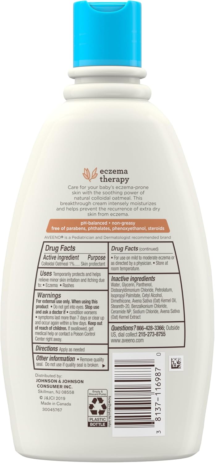 Aveeno Baby Eczema Therapy Cream – Fragrance-Free Hydration for Mindful Newborn and Toddler Self-Care Routines