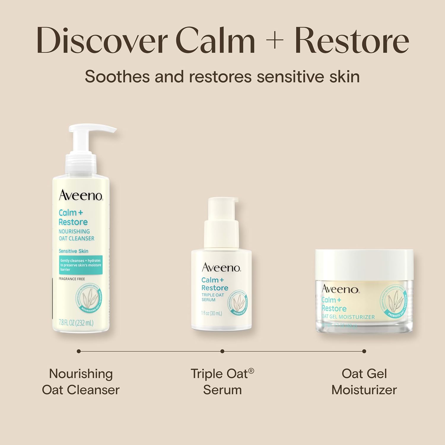 Aveeno Calm + Restore Cleanser – Minimal Ingredients, Maximum Purity for Sensitive Skin Care Routines