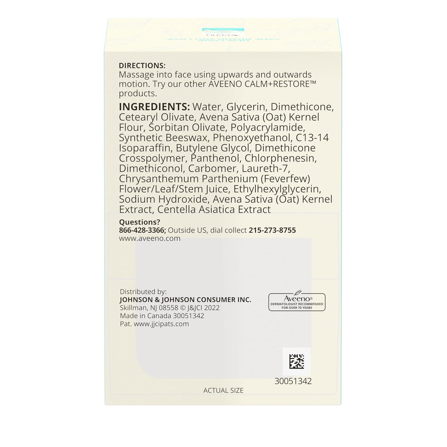 Aveeno Calm + Restore Oat Gel – Fragrance-Free & Paraben-Free Face Cream for Safe Daily Use