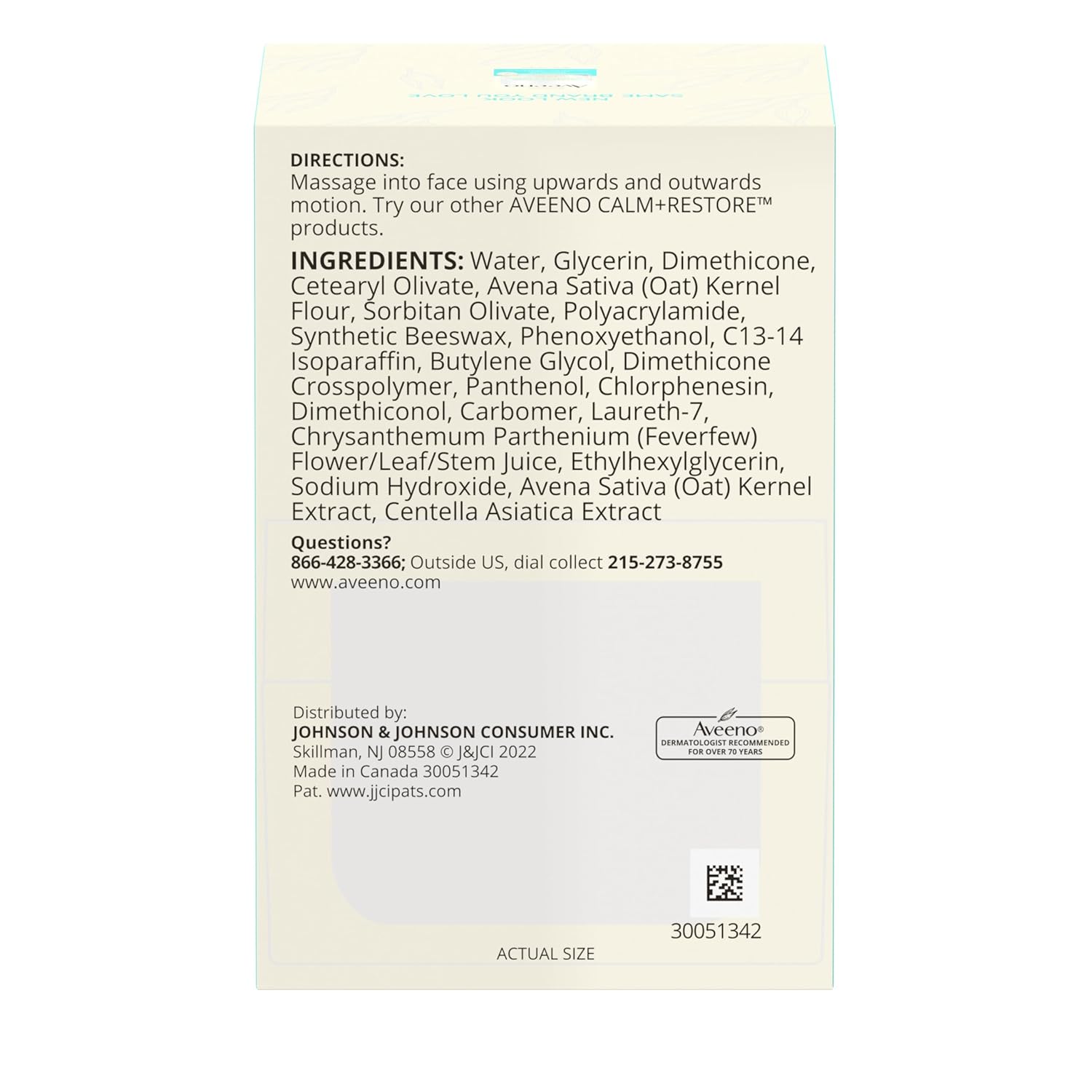 Aveeno Calm + Restore Oat Gel – Fragrance-Free & Paraben-Free Face Cream for Safe Daily Use