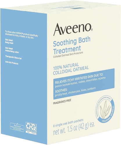Aveeno Fragrance-Free Baby Bath Packets – Gentle, Dye-Free Oatmeal Soak Safe for Sensitive Skin
