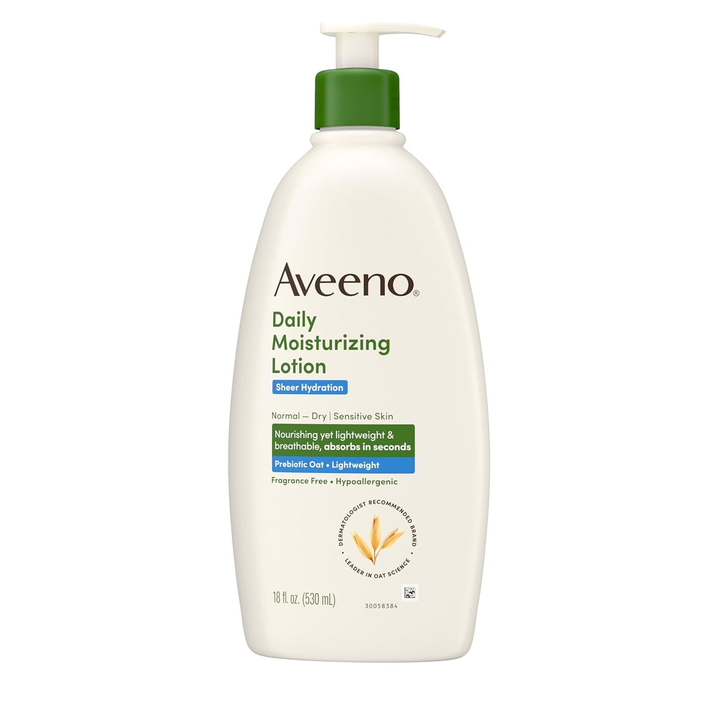 Aveeno Fragrance-Free Daily Body Lotion for Dry Skin – 48-Hour Moisturizer with Prebiotic Oat to Support a Mindful, Sensitive-Skin Skincare Routine