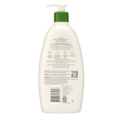 Aveeno Fragrance-Free Daily Body Lotion for Dry Skin – 48-Hour Moisturizer with Prebiotic Oat to Support a Mindful, Sensitive-Skin Skincare Routine