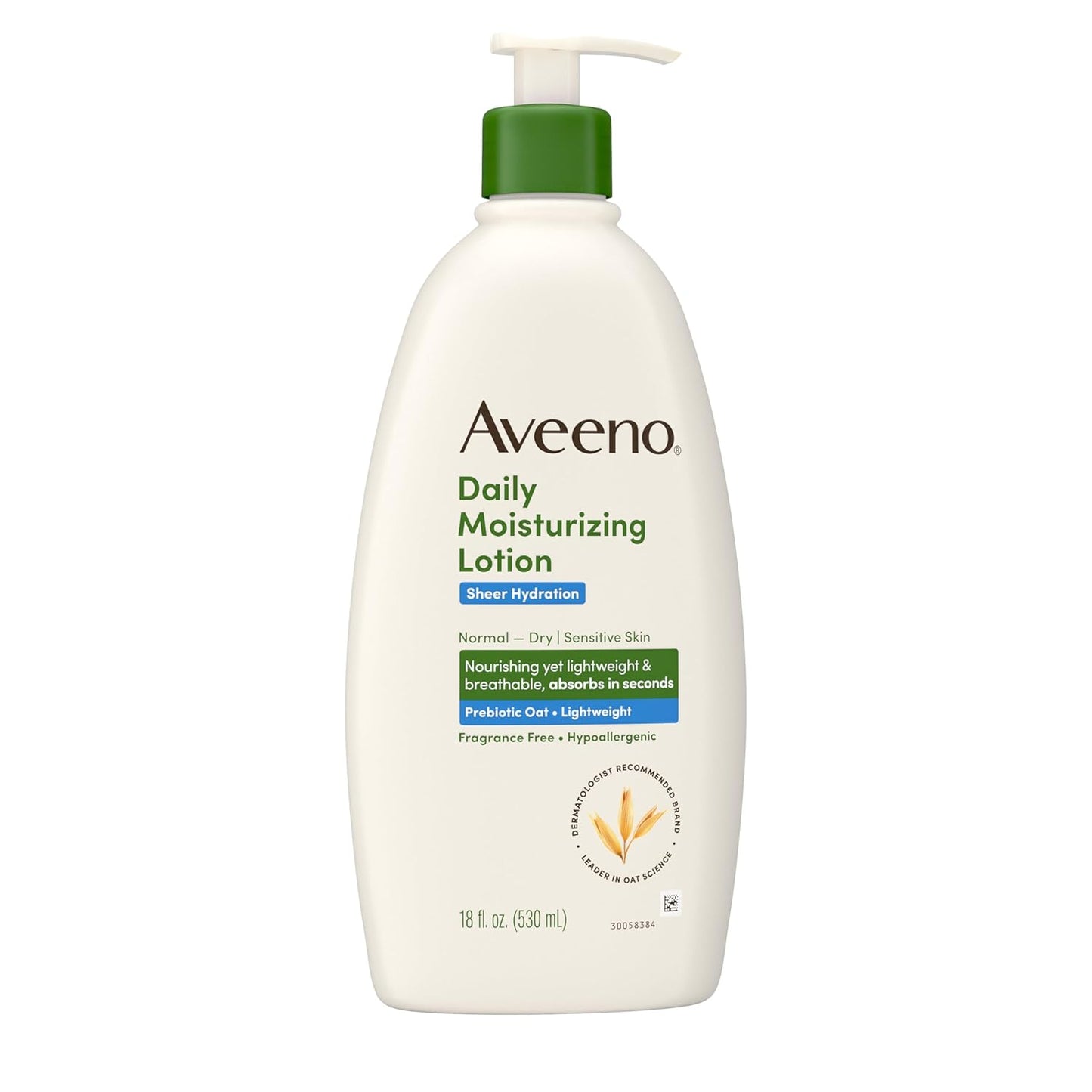 Aveeno Fragrance-Free Daily Body Lotion for Dry Skin – 48-Hour Moisturizer with Prebiotic Oat to Support a Mindful, Sensitive-Skin Skincare Routine