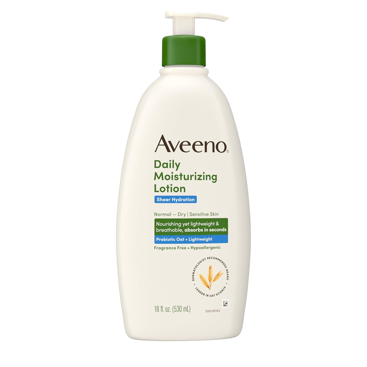 Aveeno Fragrance-Free Daily Body Lotion for Dry Skin – 48-Hour Moisturizer with Prebiotic Oat to Support a Mindful, Sensitive-Skin Skincare Routine