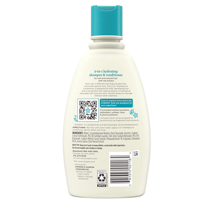 Aveeno Kids Minimalist Hair Care, One Bottle for Cleansing & Conditioning Daily Routine