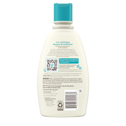 Aveeno Kids Minimalist Hair Care, One Bottle for Cleansing & Conditioning Daily Routine