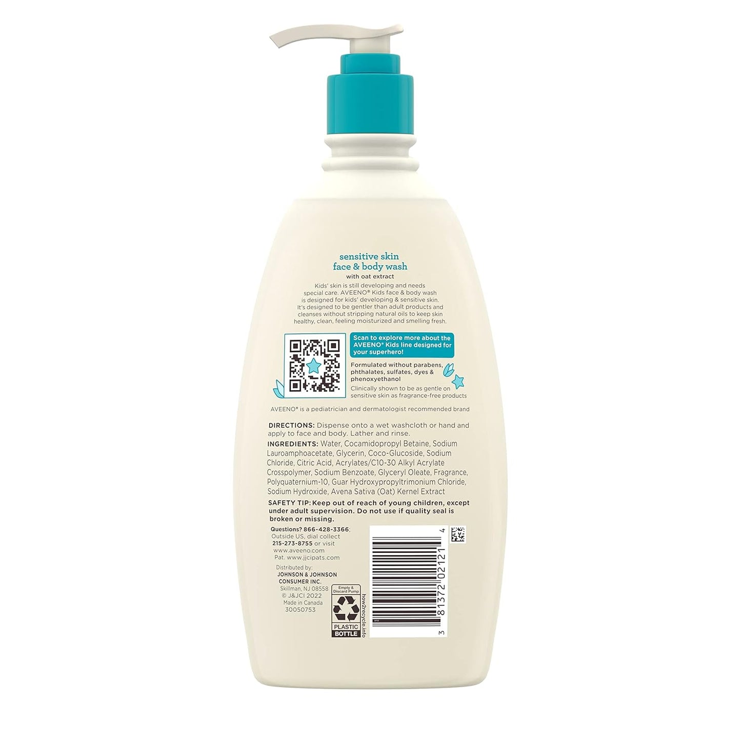 Aveeno Kids Tear-Free Wash – Uncluttered, All-in-One Cleanser for Intentional Bathroom Routines