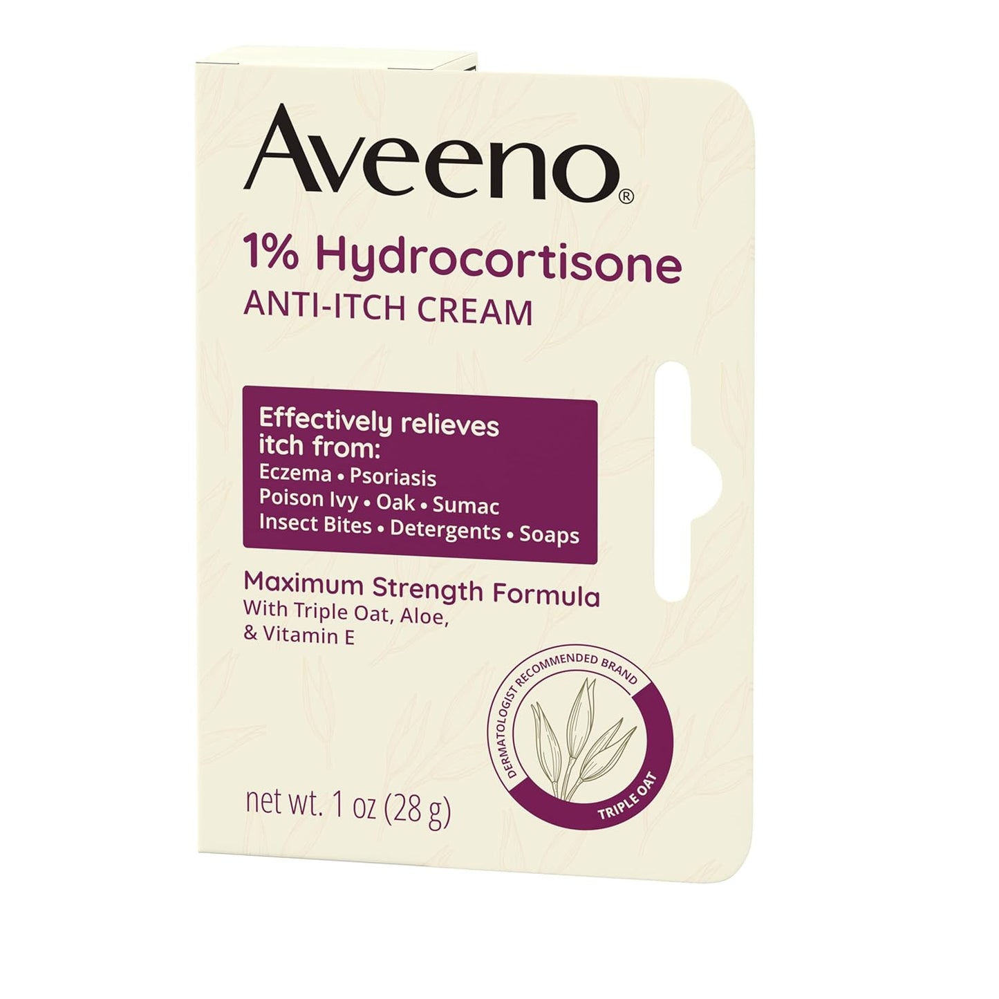 Aveeno Maximum Strength 1% Hydrocortisone Anti-Itch Cream, Thoughtful Self-Care Gift for Mom & Her, 1 oz 2 Pack