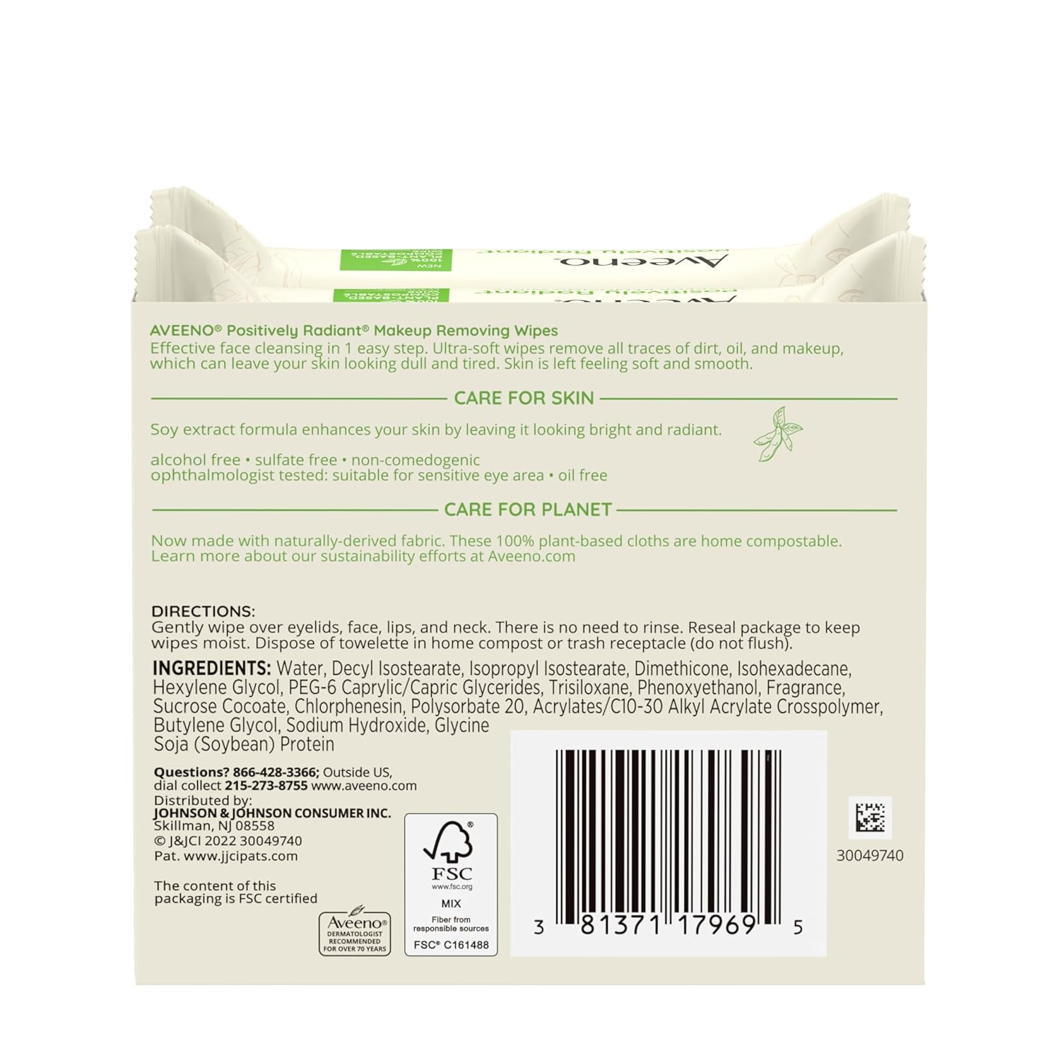 Aveeno Oil-Free Makeup Remover Wipes – Lightweight Camping & Adventure-Ready Facial Cleansing