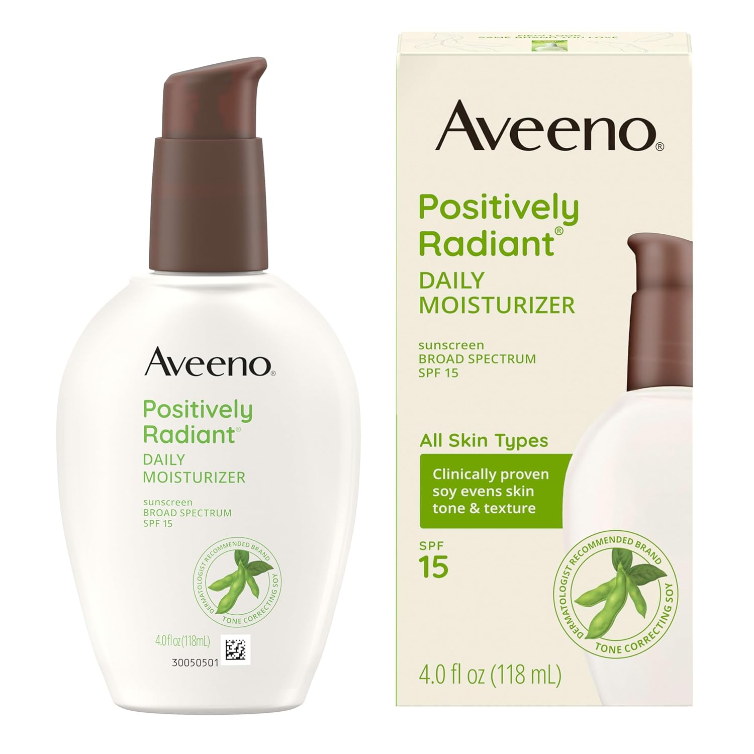 Aveeno Positively Radiant SPF 15 Daily Face Moisturizer – Thoughtful Skincare Gift for Mom on Her Birthday