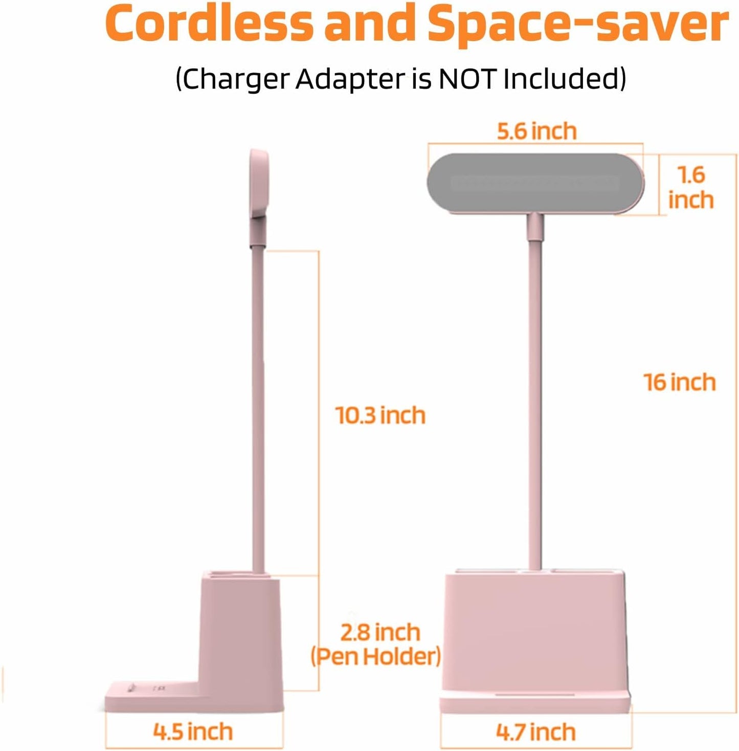 AXX Cute Desk Lamp Pink – Calming Reading Light for Nightly Ritual, Eye-Caring Rechargeable Lamp for Bedside