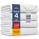34x52 Inch (Pack of 4) - White