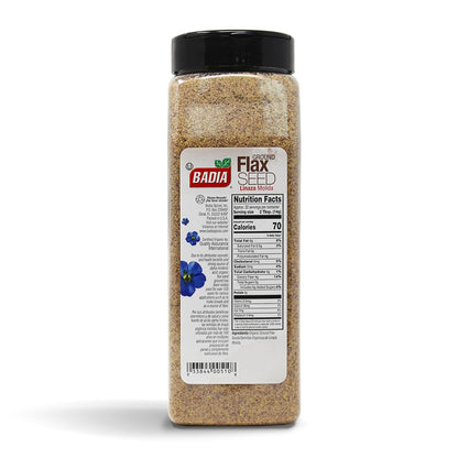 Badia Organic Ground Flax Seed, 16 oz – Pre-Ground Vegan Omega-3 Source Replacing Multiple Specialty Items with One Restraint Staple